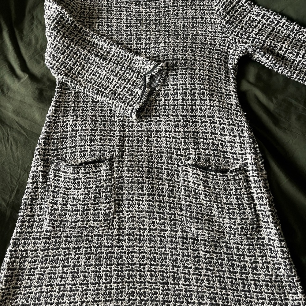 Max Studio Black and White Long Sleeve Dress
